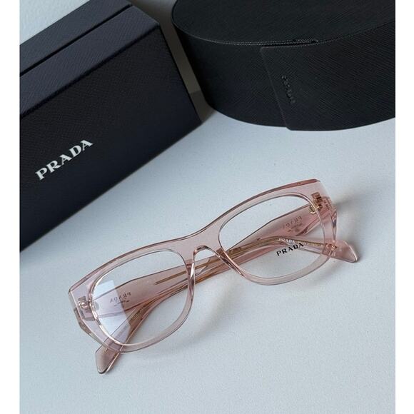 NEW Prada PR A18V Eyeglasses Frames in Transparent Pink - Picture 1 of 6